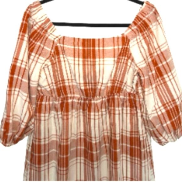 New Monteau Los Angeles Tiered Women’s Dress Red Plaid Size Small - Picture 3 of 7